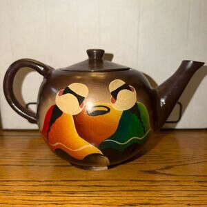 Vintage Hand-Painted Ceramic Teapot
